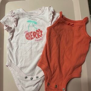 Carter's Pink Cherry Graphic & Coral One-Piece Set